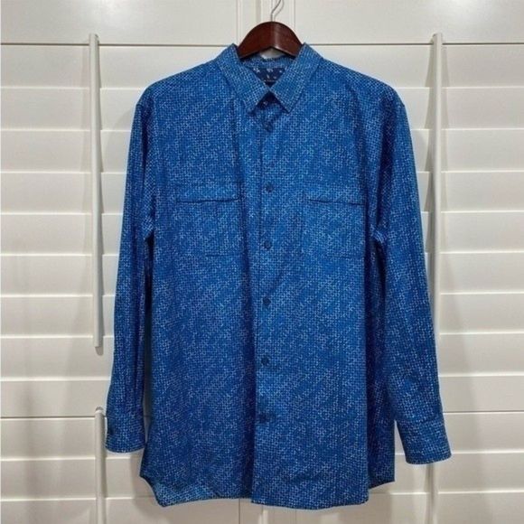 Elie Tahari Men's Button down shirt. Blue Large - Picture 1 of 9